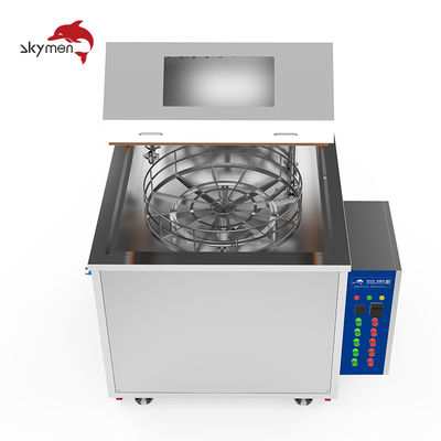 Máquina industrial de limpeza ultrassônica de spray rotativo de alta pressão para desengorduramento de peças de metal