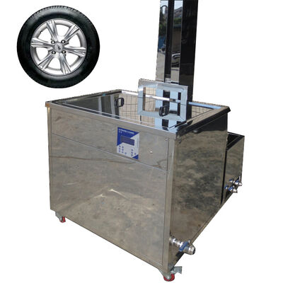 Limpeza automática por ultra-som para pneus com elevador pneumático