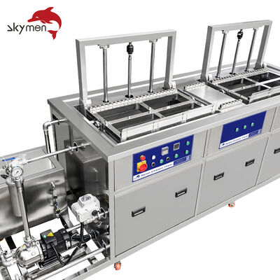 Máquina de limpeza ultrassônica de estágio duplo com rolo para limpeza industrial eficiente