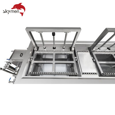 Máquina de limpeza ultrassônica de estágio duplo com rolo para limpeza industrial eficiente