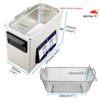 Banho ultrassônico dos Skymen para a caixa de cartucho dos revólveres com o calefator 200W 1,72 galões