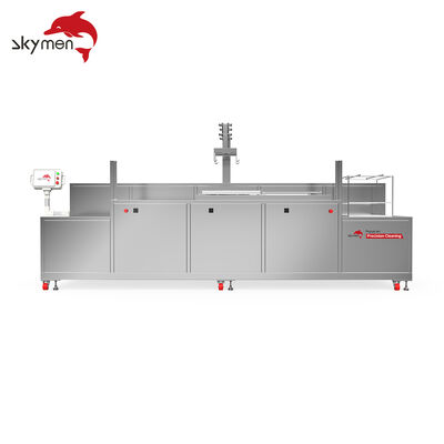 Sistema de Limpeza Ultrassônica Automático de 4 Tanques para Peças de Precisão com Braço Robótico PLC, Aquecimento, Filtração e Secagem