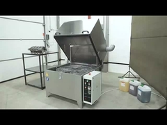 Máquina de limpeza por pulverização com cesto rotativo para limpeza do bloco do motor